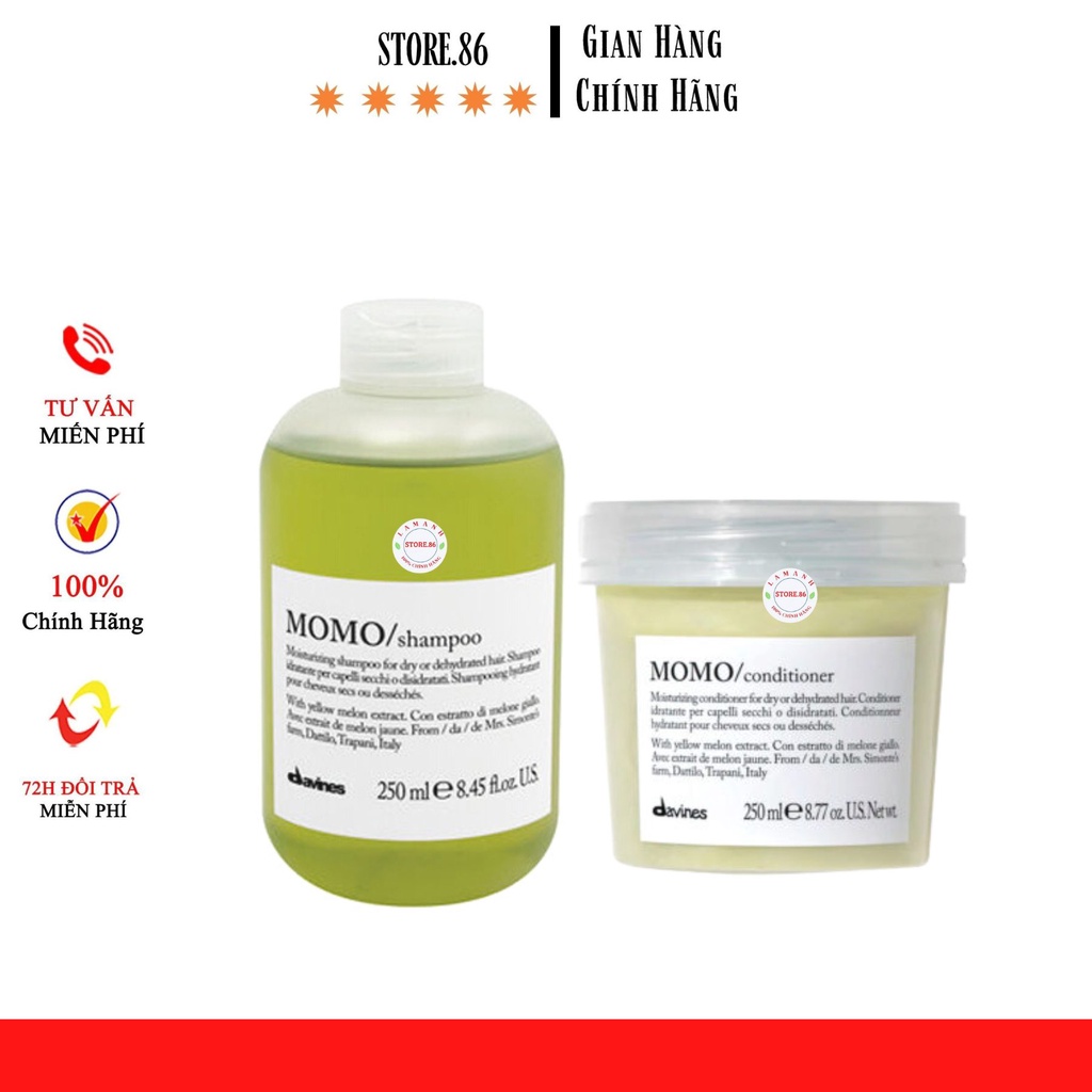 DAVINES Dầu gội xả dưỡng ẩm phục hồi DAVINES MOMO size: 250ml - 1000ml hàng chính hãng