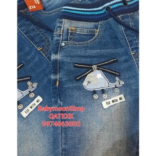 Quần jean bé trai N.e.x.t dư xịn màu xanh basic