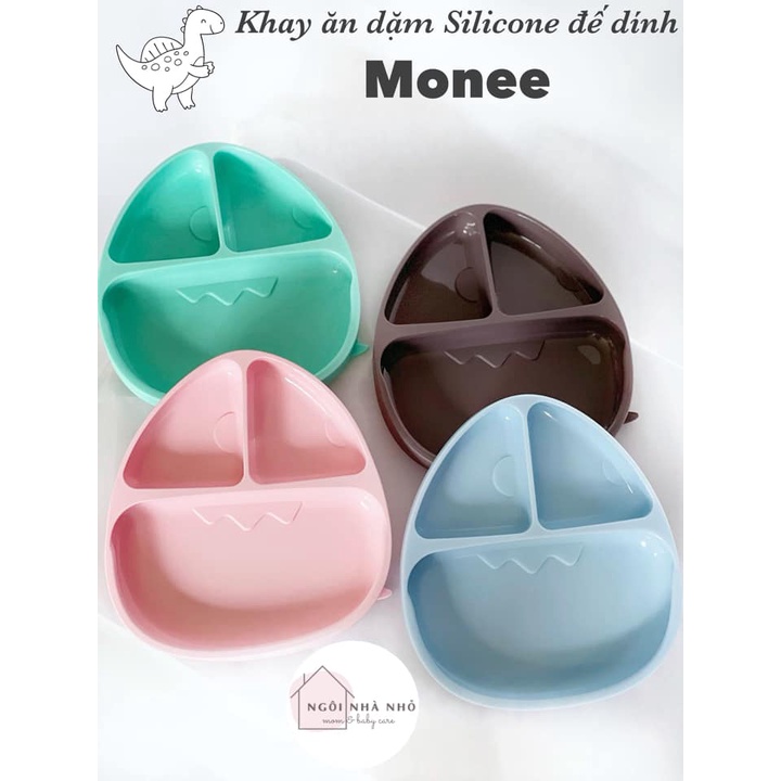 KHAY ĂN DẶM SILICONE ĐẾ DÍNH - MONEE