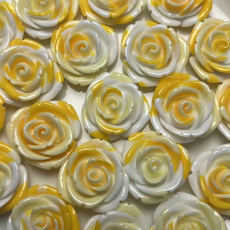 Hạt Nhựa ABS 25MM Hình Hoa Hồng Nhuộm Màu Trang Trí Điện Thoại / Vòng Tay / Dây Chuyền DIY