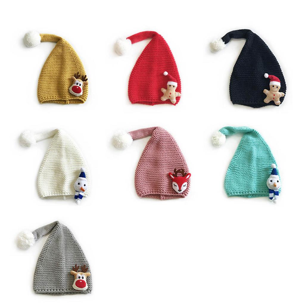 Nón Len Giáng Sinh Đính Banh Lông Dễ Thương Cho Bé 2-6 Tuổi