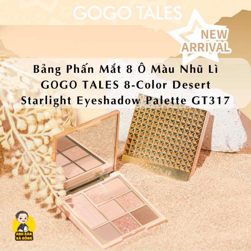 Bảng Phấn Mắt 8 Ô Màu Nhũ Lì GOGO TALES 8-Color Desert Starlight Eyeshadow Palette GT317