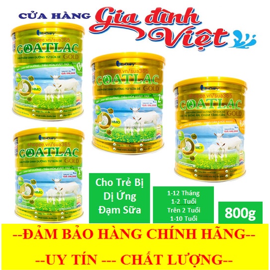 Sữa Dê GOATLAC Gold_800g - (Đủ số 0+, 1+, 2+, BA)