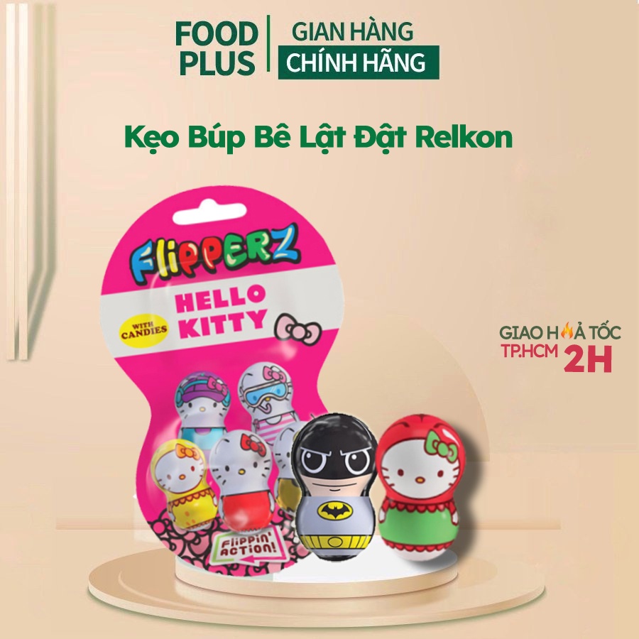 Kẹo ngọt có Búp Bê Lật Đật Hello Kitty/PJ Masks thương hiệu Relkon bộ 10g FoodPlus