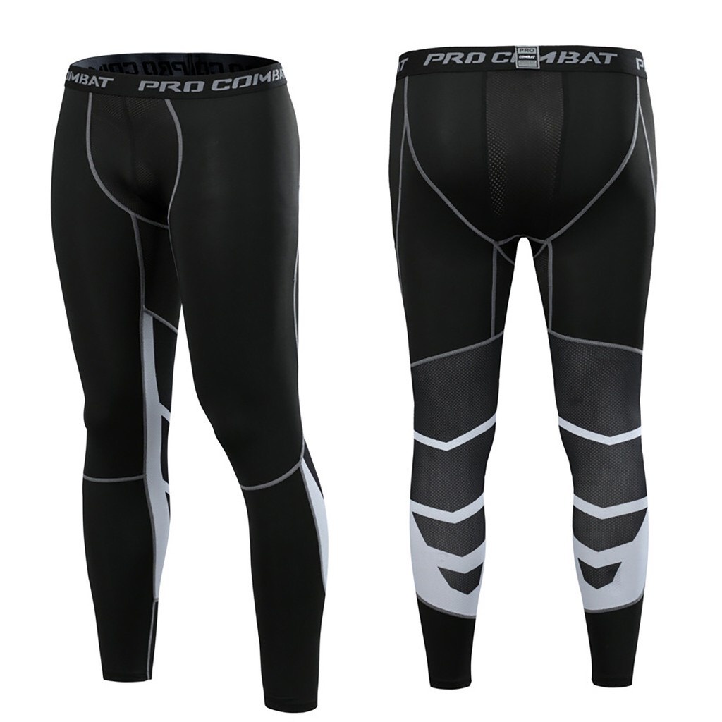 Quần giữ nhiệt nam combat pro legging cao cấp chơi thể thao tập gym đá bóng màu đen