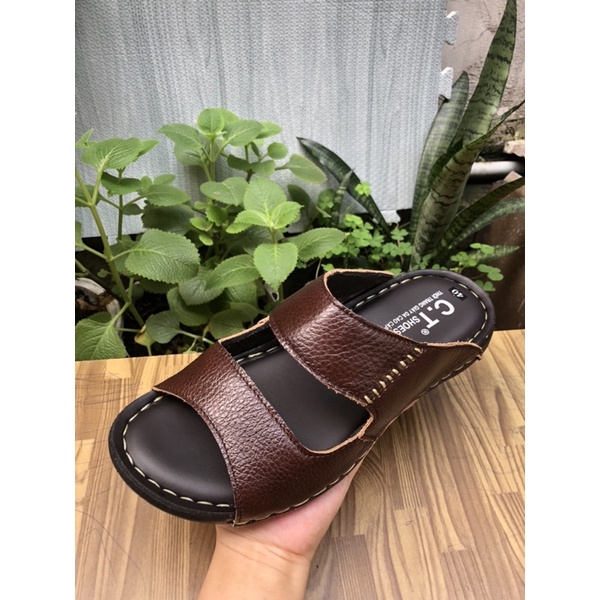 Dép da nam cao cấp da thật