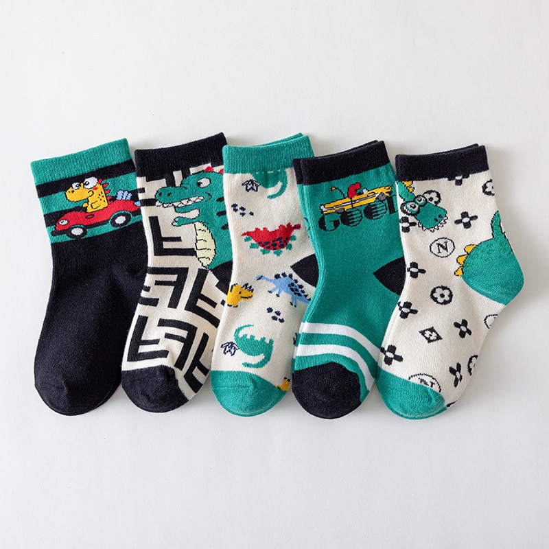 SMY Set 5 Đôi Vớ Cotton Mềm Mại Cho Bé Trai