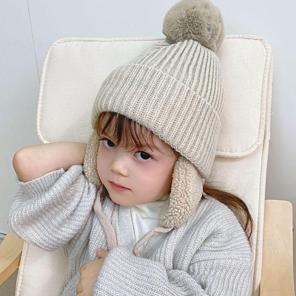 Mũ Len Trùm Tai Màu Sắc Xinh Xắn Cho Bé
