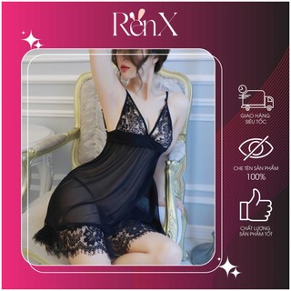 Váy ngủ sexy phối ren xẻ tà lưng + chip - renx - va2010
