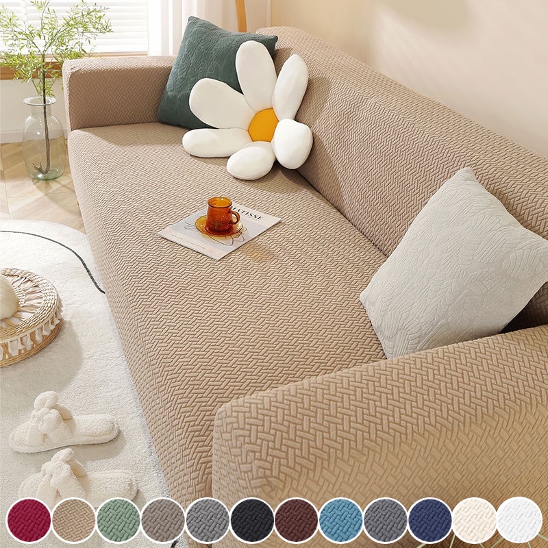 Vỏ Bọc Ghế Sofa 1 / 2 / 3 / 4 Chỗ Ngồi Hình Chữ L Co Giãn Chống Bụi