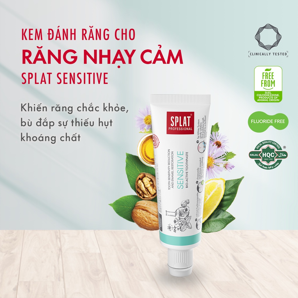 Kem Đánh Răng SPLAT Sensitive Professional series Phục Hồi Men Răng, Giúp Trắng Sáng Và Giảm Ê Buốt Dung Tích 20ml