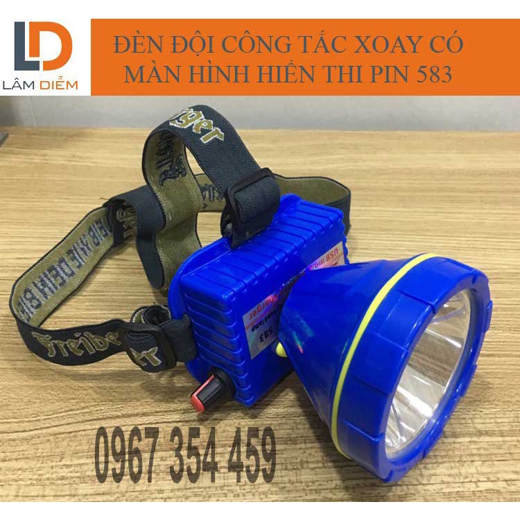 Đèn pin đội pin sạc siêu sáng kín nước công tắc xoay có màn hình hiển thị pin t29 - 583