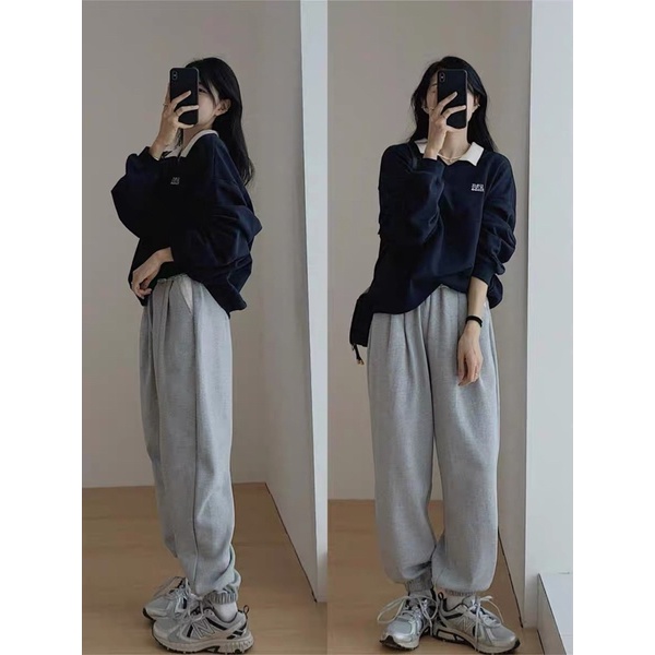 Áo Polo Dài Tay Màu Xanh Đen OrderTaobao Hàng Quảng Châu Cao Cấp