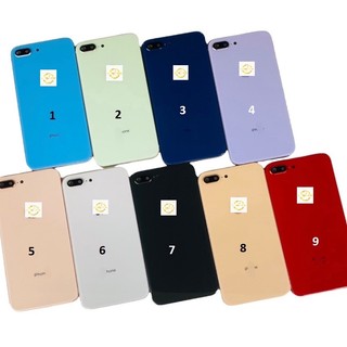 Vỏ 8plus vuông cạnh màu xanh, đen, trắng, đỏ, tím, vàng, hồng