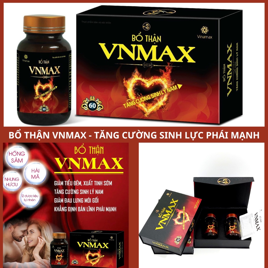 Bổ Thận VNMAX 2 Lọ/Hộp - Hỗ Trợ Tăng Cường Sinh Lý Nam, Giảm Nguy Cơ Mãn Dục Sớm Ở Nam Giới