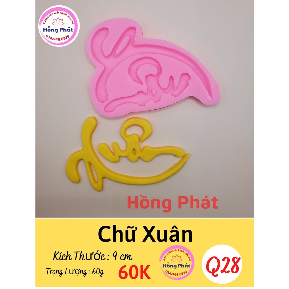 Khuôn silicon Chữ Xuân - Q28 - Silicon Hồng Phát