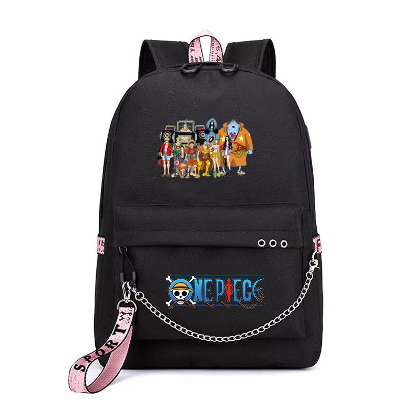 Balo thông minh đen in hình One Piece Red Film Uta ver Băng Nhóm Đảo hải tặc anime chibi dễ thương cặp sách đi học