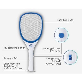 [Chính Hãng] Vợt bắt muỗi điện tử Rạng Đông mã VBM RD.01, RD.02, RD.03