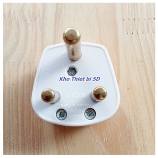 Phích cắm điện 3 chấu LiOA - Kiểu Anh loại chân tròn - PUKR