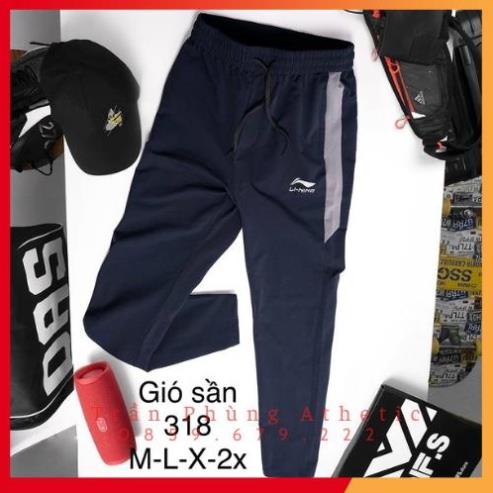 Quần gió lining mới nhất 2023, quần gió thể thao co dãn SALE 50%