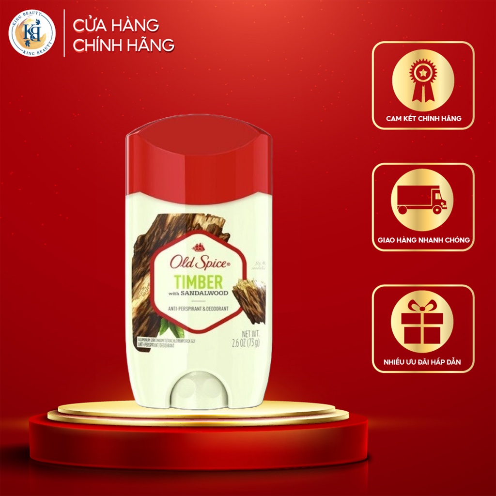 Lăn Khử Mùi Cho Nam Hương Sảng Khoái, Tự Tin Old Spice TIMBER 73g