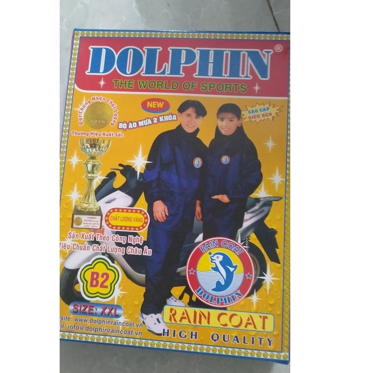 Bộ quần áo mưa Dolphin B2 - 2 khóa kéo full box