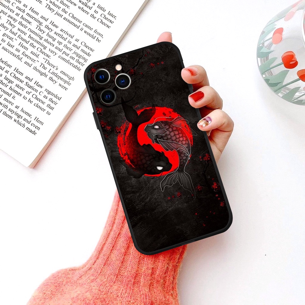 Ốp điện thoại iphone cạnh vuông Cá chép rồng nghệ thuật 6/6splus/7/7plus/8/8plus/x/xr/xs/11/12/13/14/pro/max/plus/