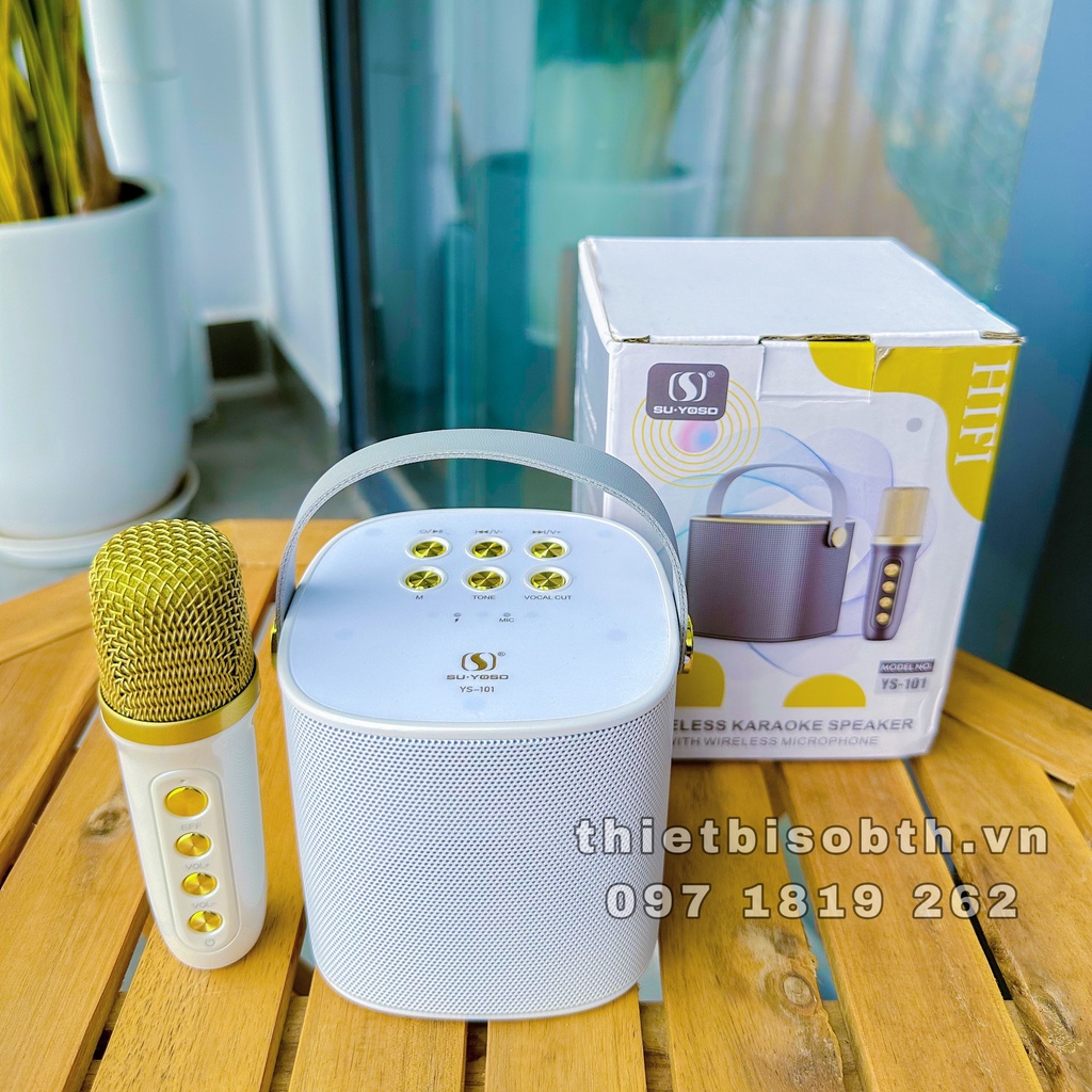 Máy Hát Karaoke YS-101 Không Dây Tích Hợp Micro Chất Lượng Cao Loa bluetooth karaoke