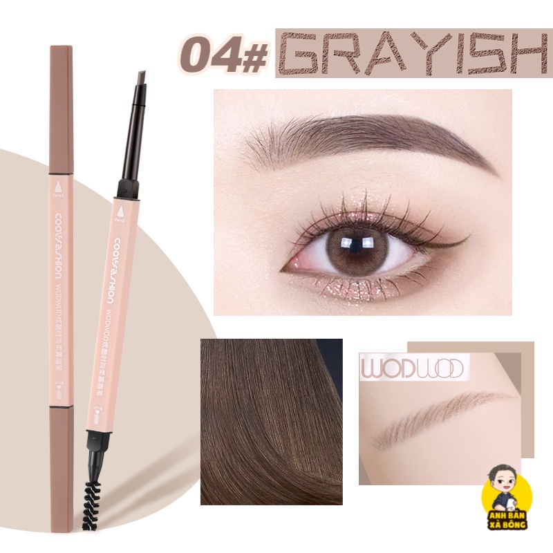 Bút Chì Kẻ Mày Hai Đầu WODWOD Cool Fashion Soft Mist Eyebrow Pencil W934