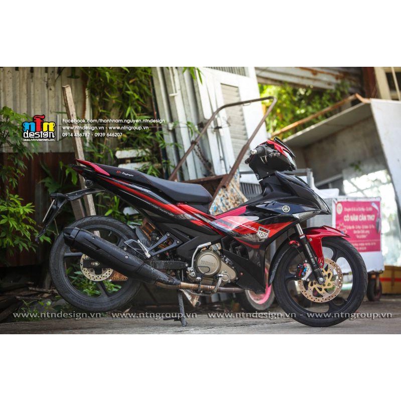 TEM RỜI mẫu Y15ZR 2022 họa tiết bắt mắt cho Exciter 150 đỏ đen