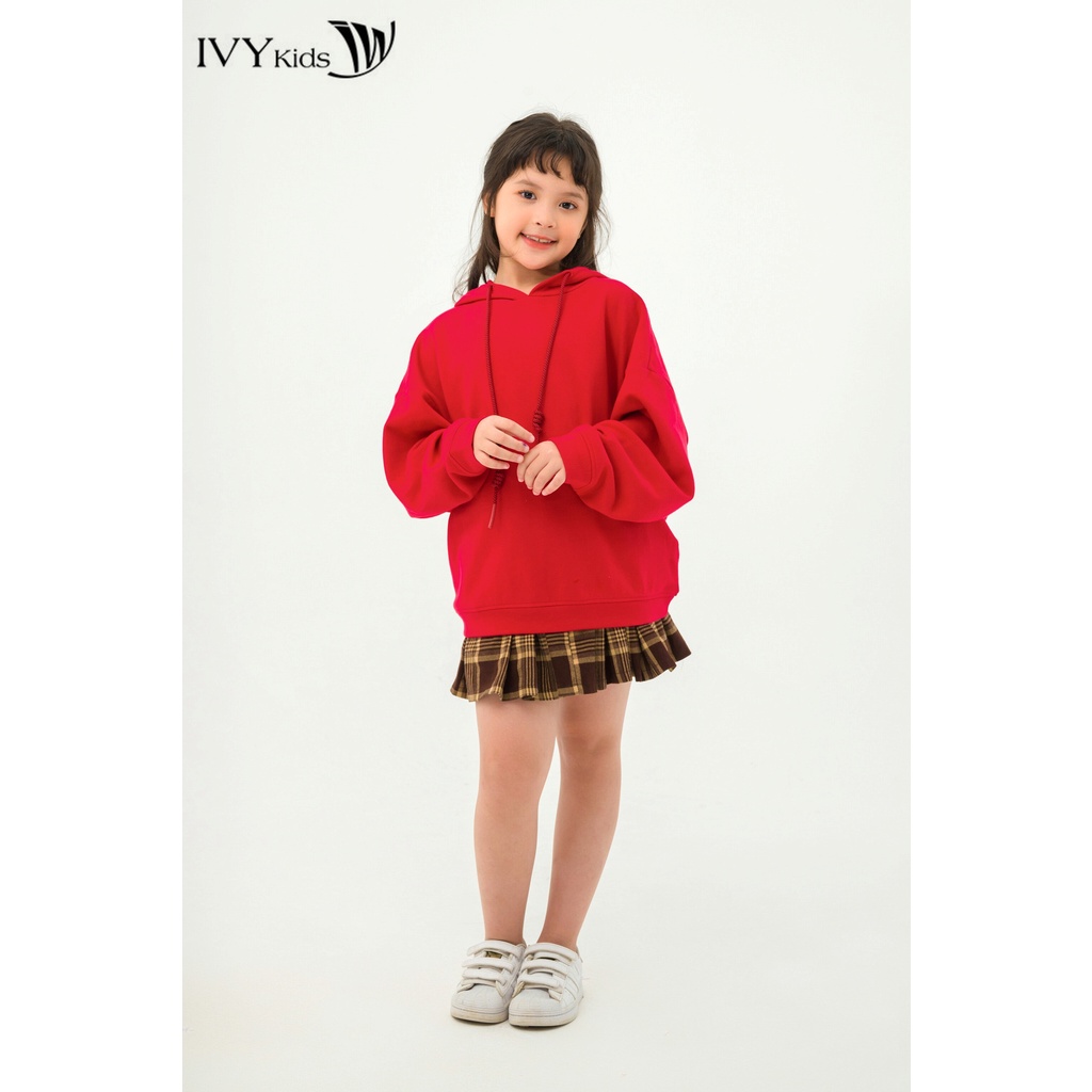 Áo hoodie bé gái in họa tiết lưng IVY moda MS 59G1577