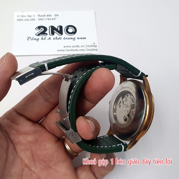 Khoá dây da đồng hồ kiểu giấu dây một gập thông minh, tháo lắp dễ dàng, seiko, orient, citizen logo khác inbox - K2110