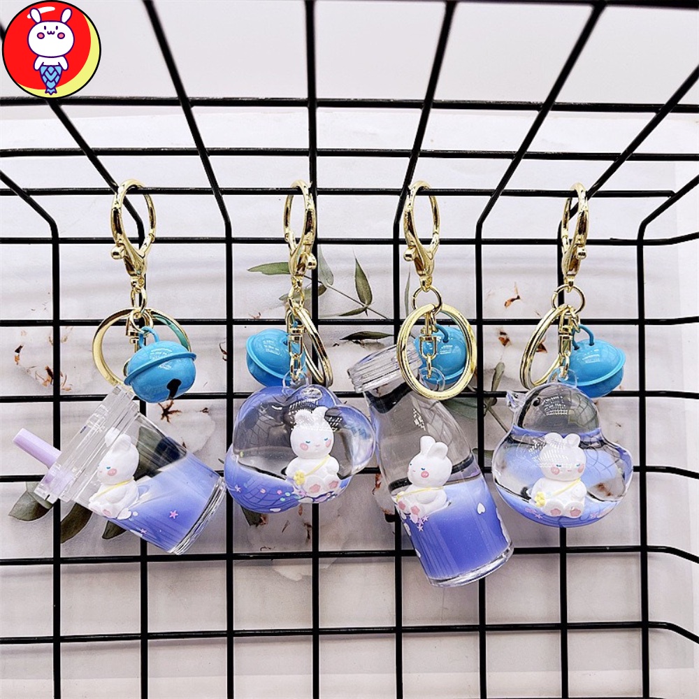 Móc khoá nước cá heo, thỏ con phụ kiện dễ thương