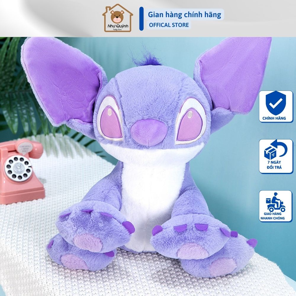 Gấu Bông Stick Tím Mộng Mơ, size 35cm và 90cm Dễ Thương Hàng Nhập chuẩn hình 100%