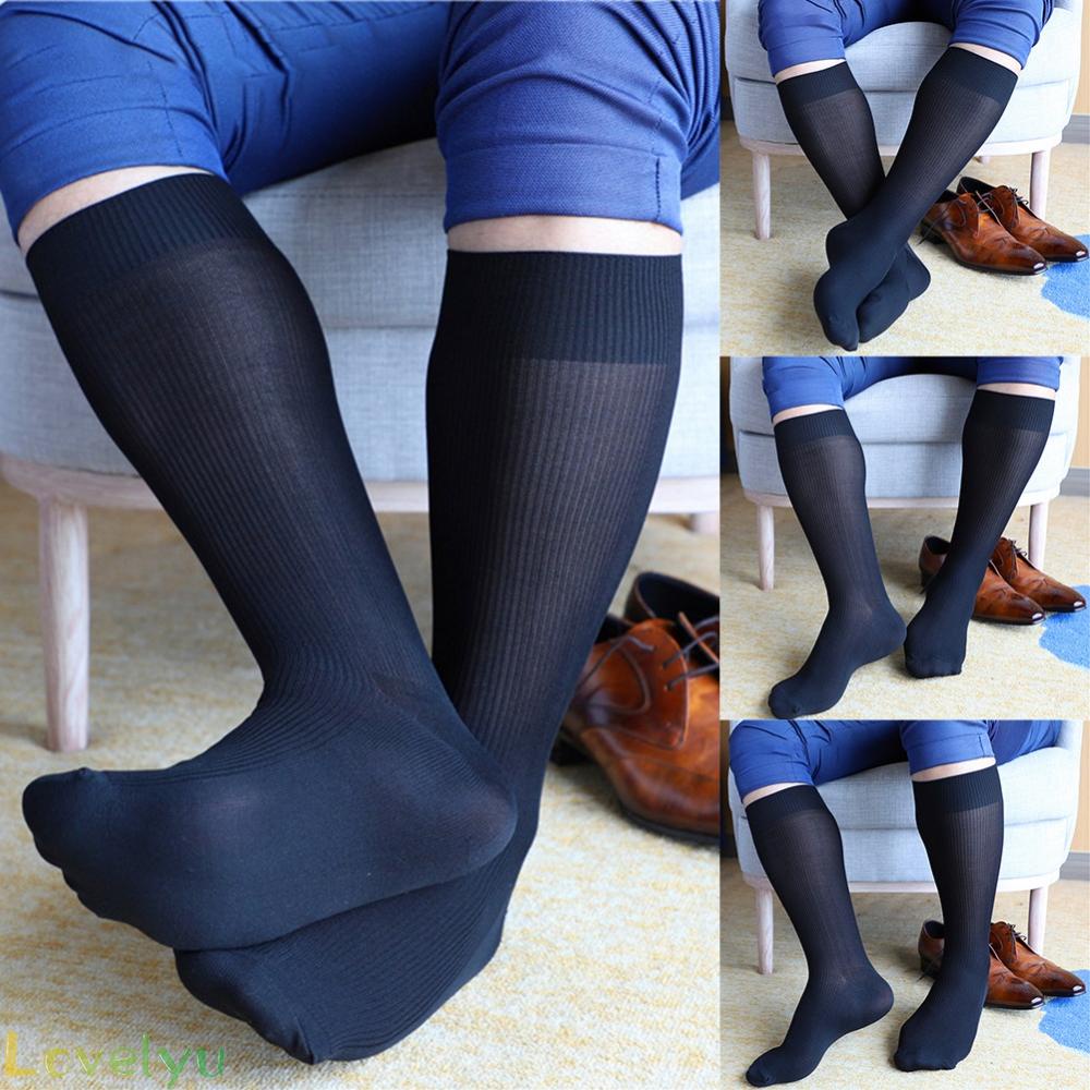 [CRAZY SALE]Mens Business Daily Dress Formal High Knee Long Nylon Sexy Sheer Socks
