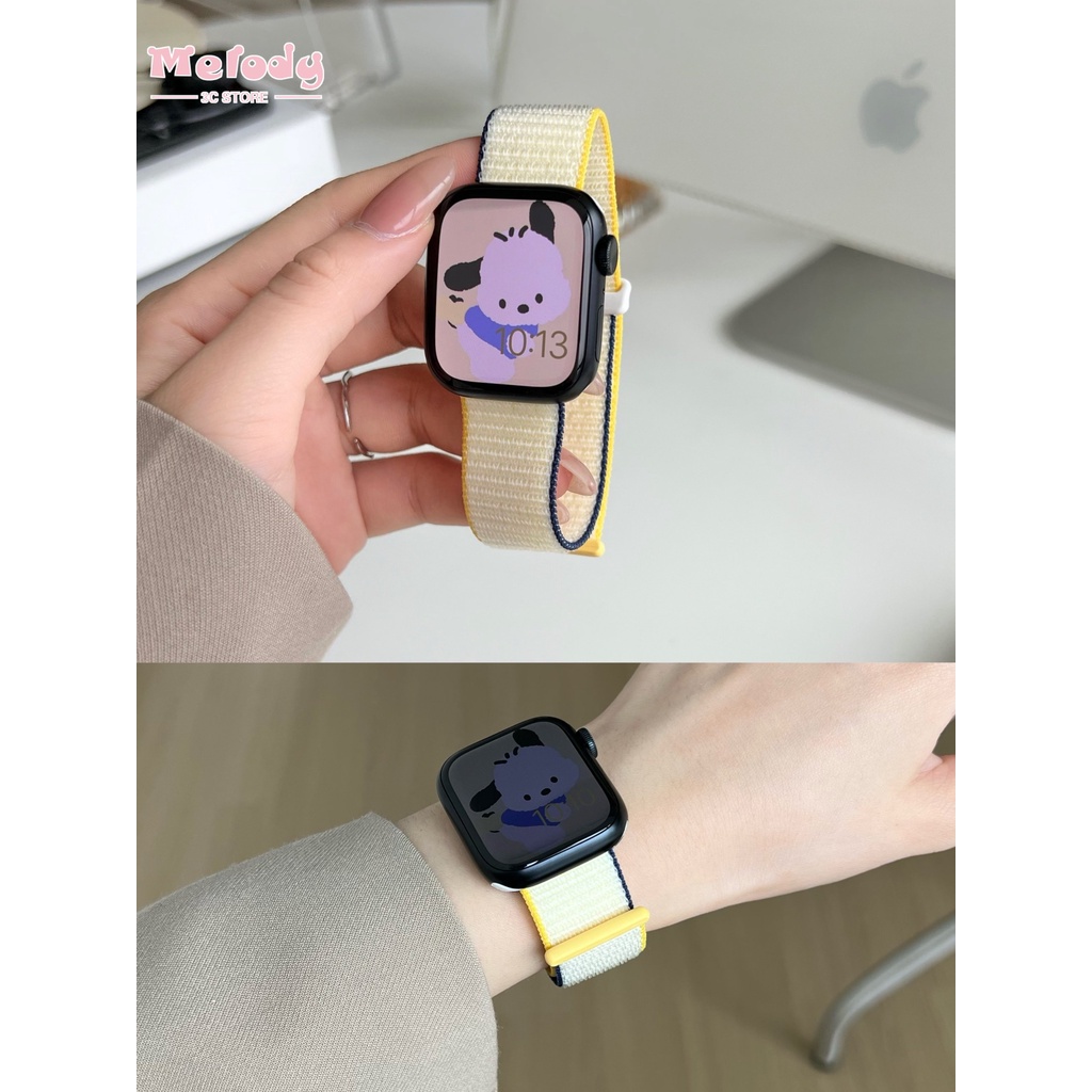 Dây Đeo nylon 49mm Cho iwatch ultra 8 7 6 se 5 4 3 45mm 41mm 40mm 44mm 42mm 38mm