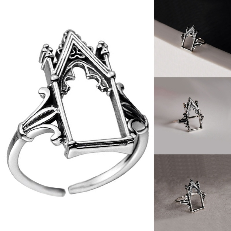 Nhẫn Đồng Hình Lâu Đài Gothic Có Thể Điều Chỉnh Kích Cỡ Dành Cho Nam Và Nữ