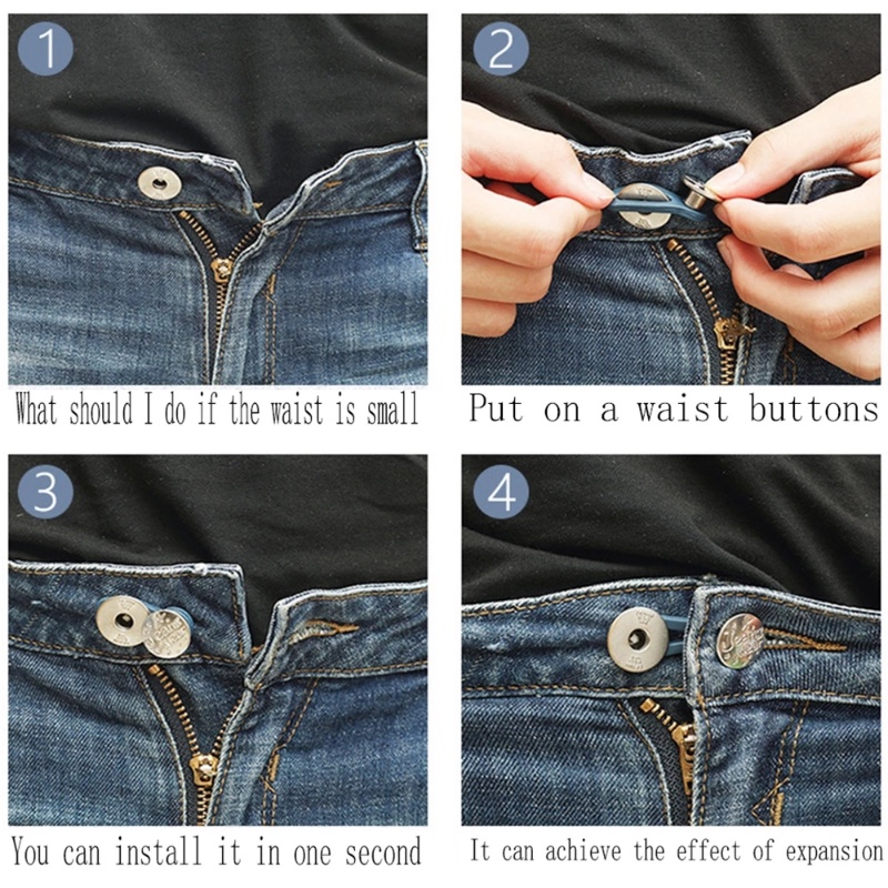 Nút Kim Loại Nới Rộng Thắt Lưng Quần Jean / Mở Rộng Không Đóng Đinh Có Thể Tháo Rời DIY