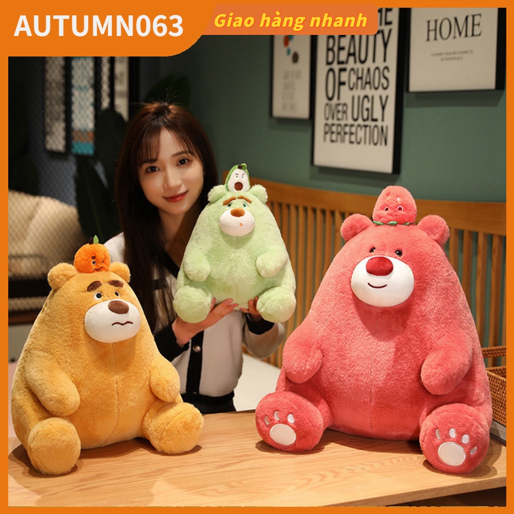 Tư thế ngồi đáng yêu Gấu nhồi bông Đồ chơi thoải mái Tay cảm thấy mềm mại Trang trí động vật dễ thương búp bê sang trọng Autumn063