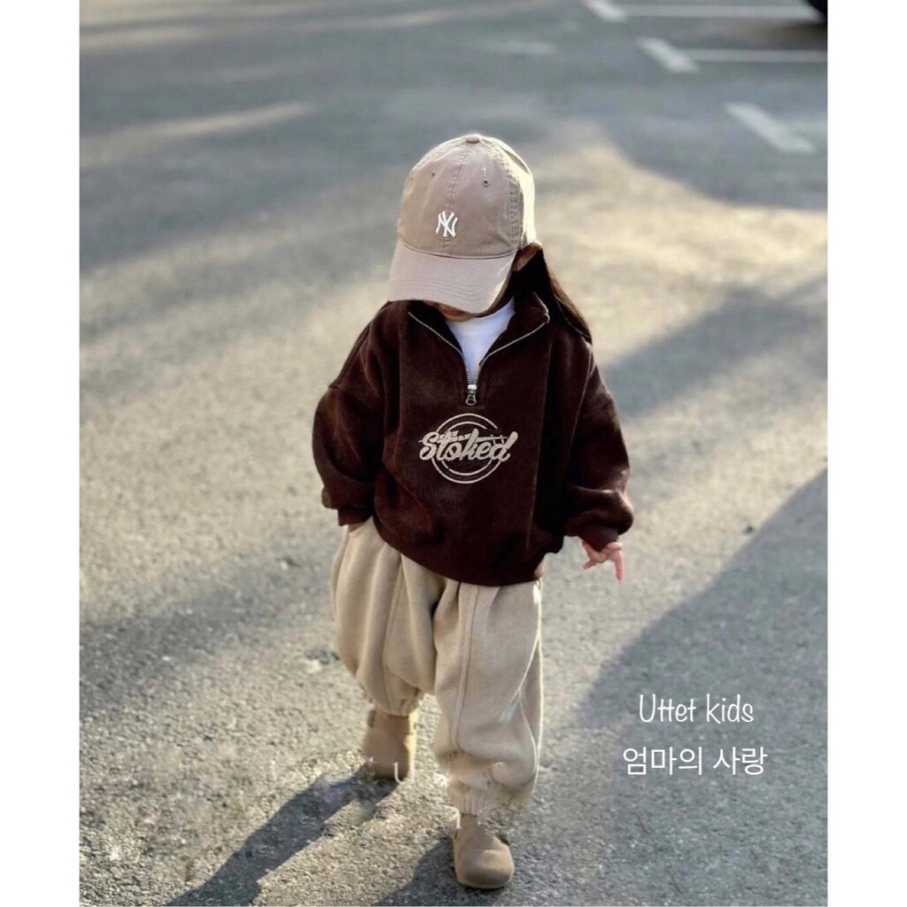 ÁO SWEATER LÓT NHUNG PHONG CÁCH HÀN QUỐC RẤT ĐẸP CHO BÉ GÁI VÀ BÉ TRAI