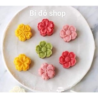 Size 30g 50g 75g - Khuôn trung thu 2019 lò xo 4 MẶT HOA - Bí đỏ shop dụng cụ làm bánh