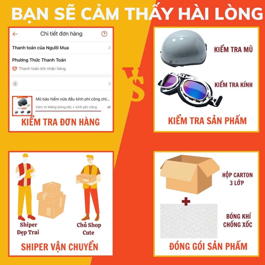 Kính phi công gắn mũ bảo hiểm 1/2 và 3/4 đi phượt trang trí mũ bảo hiểm
