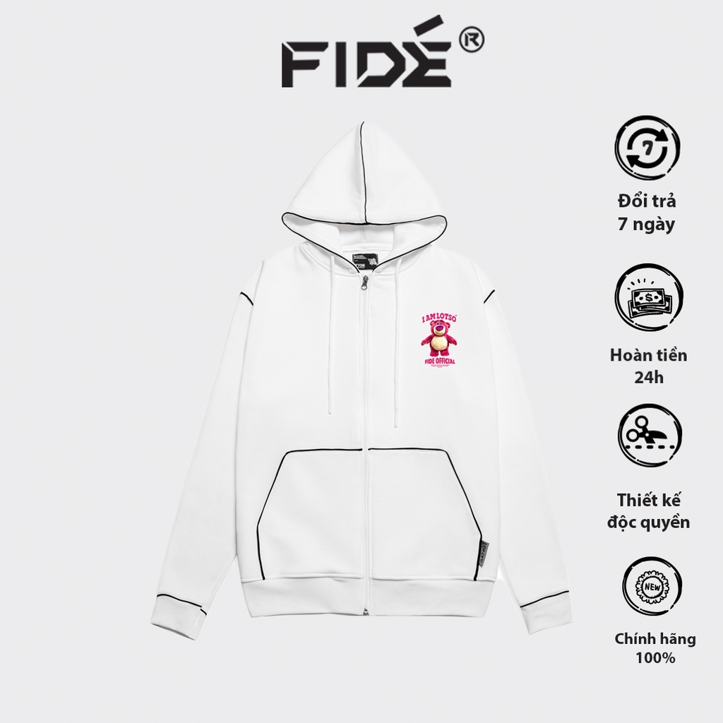 Áo hoodie ZIP FIDE phông trơn nam nữ HOODIE ZIP GẤU 01
