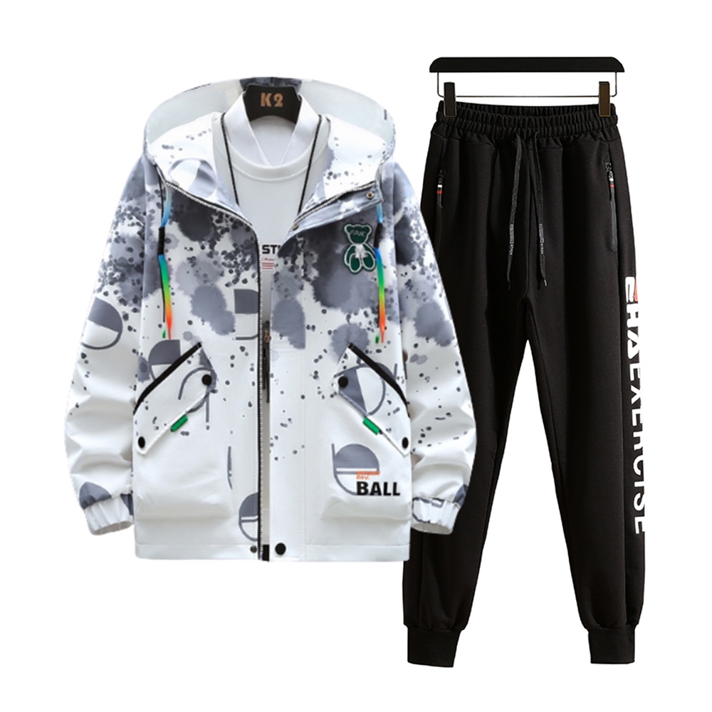 Đồ bộ nam ZENKODLMEN áo khoác nỉ gấu mũ trùm đầu và quần jogger thể thao - JK 004 + JG 75