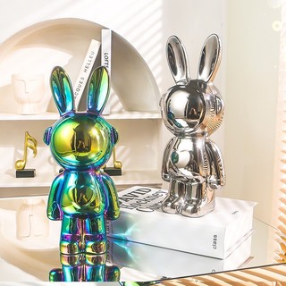 Tượng phi hành gia hình chú thỏ dễ thương, thỏ phi hành gia galaxy decor trang trí nhà cửa - shin store
