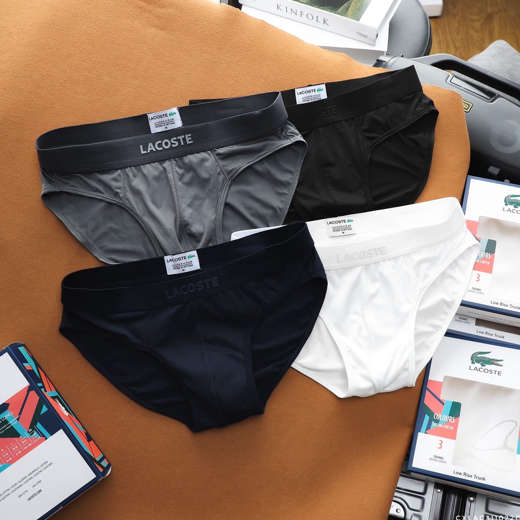 Quần Lót (Sịp) Nam TAM GIÁC LACOSTE Vải Lụa Mát 4 Chiều Cực Mịn Hàng Xuất Xịn