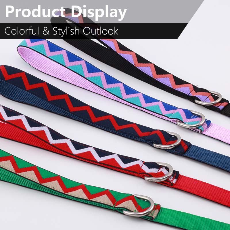 HamshMoc Dây Dắt Thú Cưng Đi Dạo Bằng Nylon Hai Lớp Họa Tiết Jacquard Và Móc Chống Rối Chịu Được Sức Nặng 2 Cái