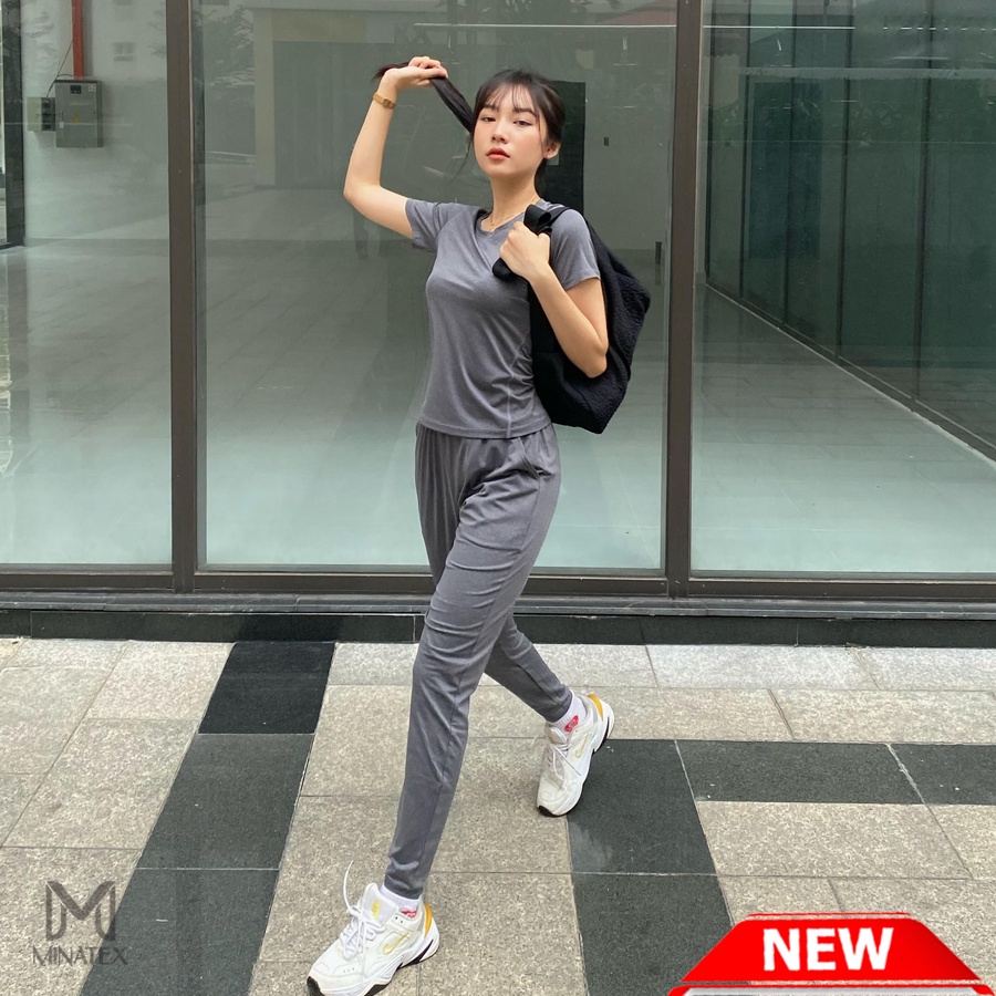 Bộ thể thao jogger chất liệu mềm mát mặc siêu nhẹ, mặc tại nhà, tập gym, chạy bộ, tập yoga