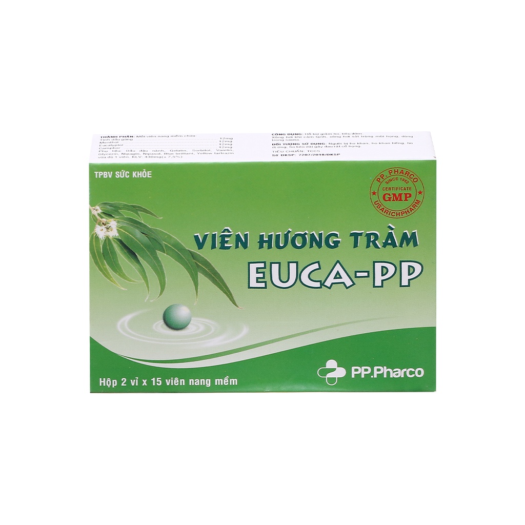 Viên Hương Tràm Euca-PP Hỗ Trợ Giảm Ho, Tiêu Đờm