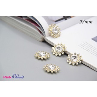 *(Set 2 cái) Charm mặt trời đá trong 23mm phụ kiện thời trang, gắn lên phụ kiện tóc, làm phụ kiện nơ bờm kẹp tóc, DIY